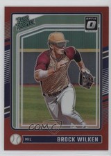 2024 Panini Donruss Optic Rated Prospects Red Prizm 93/99 Brock Wilken #135 19l7