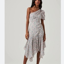Revolve Astr Santorini One Shoulder Floral Midi Dress