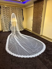 Bridal Veil 2 layers lace edge with french lace