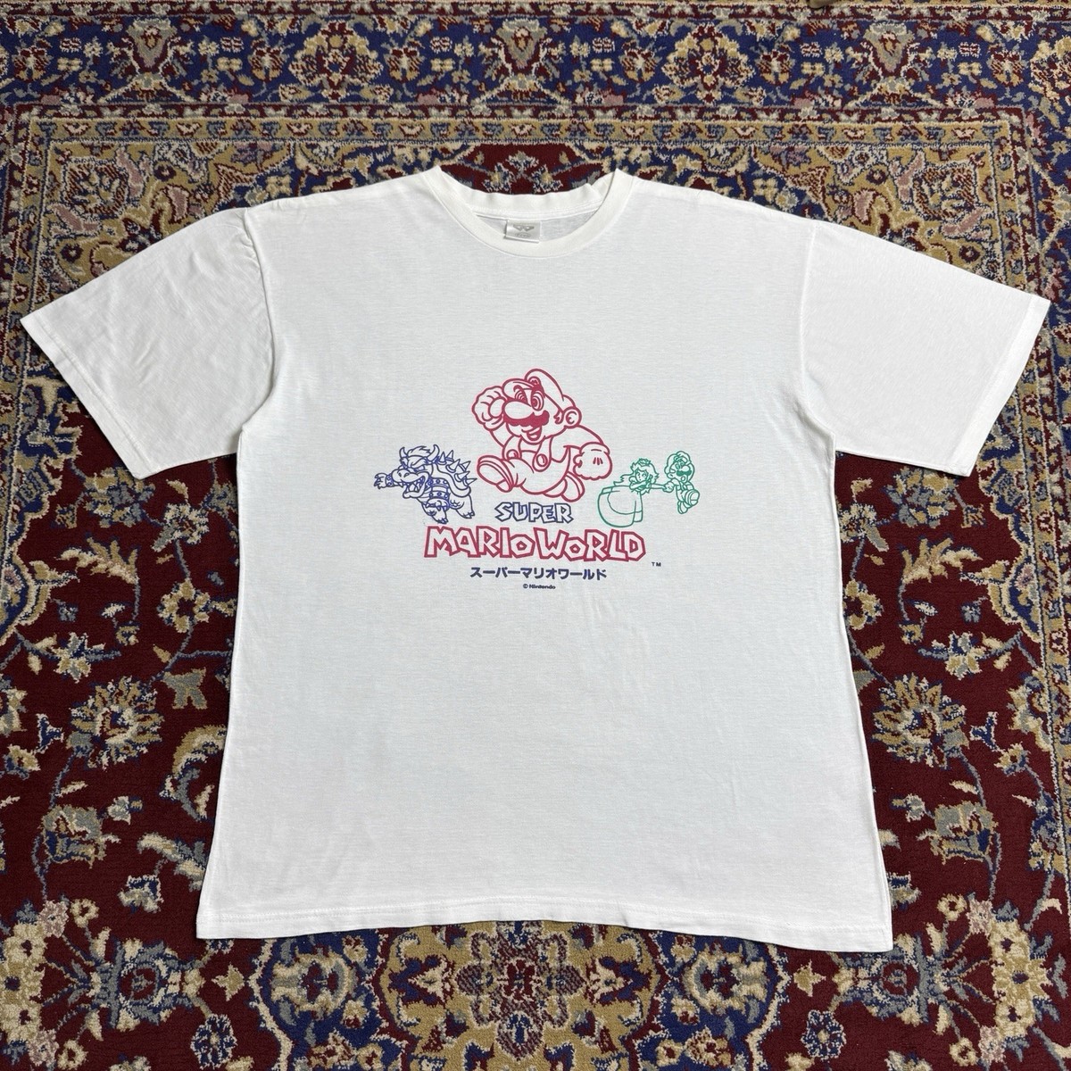 Vintage 90s Super Mario World Nintendo Promo Video Game Tee