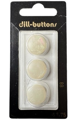 Buttons Ivory Iridescent 5/8'' Faux Opal Round Shank 3-Pk Vntg Dill 88 Germany