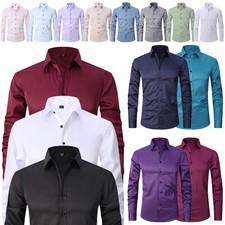 Herren Stretch Hemd Langarm Businesshemd Slim...
