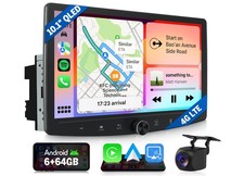 Android Auto 10.1" QLED Double 2 DIN Car Radio Head Unit CarPlay 4G Split screen