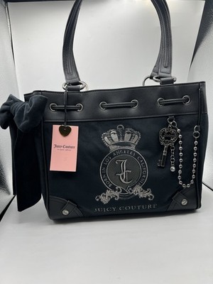 NWT Juicy Couture Classic Juicy Lover Tote Black Liquorice Daydreamer Y2K