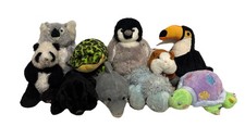 Webkinz lot Of 10 No Code Or Tags Retired w/Misc Clothing Toucan, Penguin, Etc