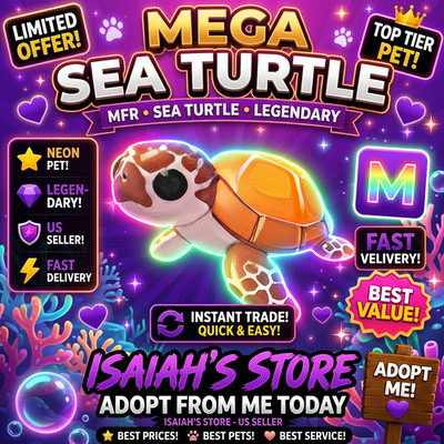  Sea Turtle / All Variations! NFR, MFR, Neon, Mega - Adopt  Me 