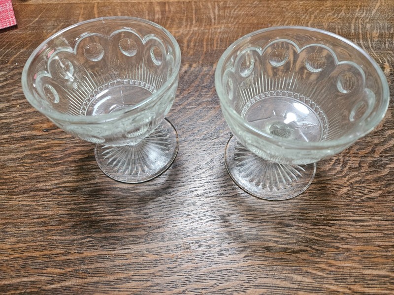 Vintage Bartlett Collins Manhattan Clear Set of 2 Champagne Sherbet Glasses