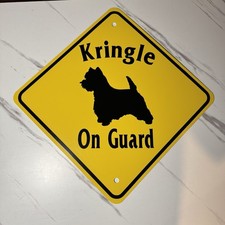   Kringle On Guard  12x12  Caution Dog Sign Aluminum Metal