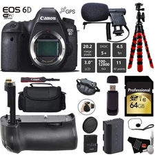 Canon EOS 6D DSLR Camera Body Only + Professional Battery Grip Bundle3