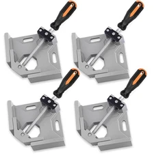 4 Pack Right Angle Clamp - 90 Degree Clamps for Woodworking, Single Handle Al...