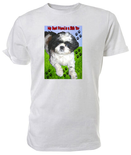 Shih Tzu Dog T shirt - Choice of size & colours! mens/womens - Picture 1 of 6