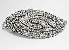 ELEGANT HAIR BARRETTE CLIP PONY HOLDER AUSTRIAN RHINESTONE CRYSTAL C1165-CLEAR