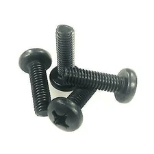 M6 x 20mm Black Oxide Phillips Pan Head DIN7985A Machine Screw - Set of 4