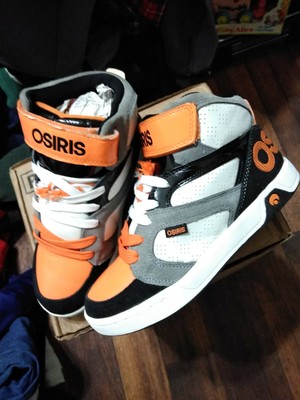 Vtg RARE OSIRIS High Tops Skate Shoes Bronx GS Orange Black gray D3 83 clk nyc 6 | eBay