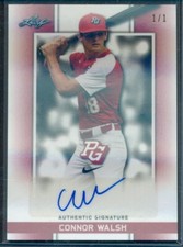 2018 LEAF PERFECT GAME ALL-AMERICAN GAMEDAY SHIMMER AUTO CONNOR WALSH #'D 1/1