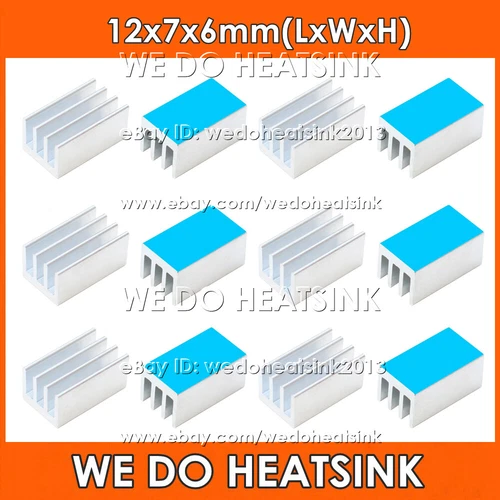 12x7x6mm Silver Cooler Heat Sink Radiator With Thermal Pad Cooling for CPU IC