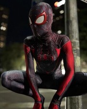 PS5 Miles Morales Spider-man Jumpsuit Cosplay Costume Adult Kids Stage Halloween