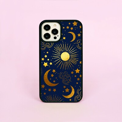 Iphone 11 Sun And Moon Phone Cases Sun And Moon Sky Stars Blue