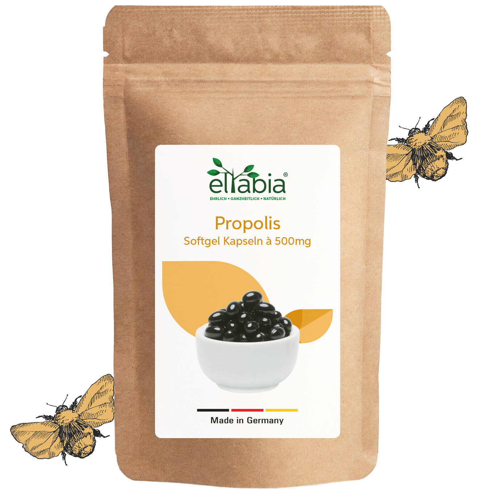 Cápsulas de propóleo | Dosis alta 450 mg dosis diaria | Resina de abeja natural premium