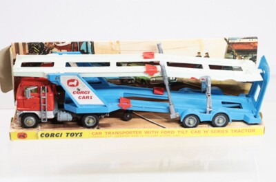 Vintage Rare CORGI 1138 CAR TRANSPORTER WITH FORD TILT CAB H