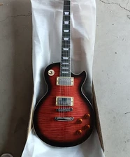 LP Red Brown Flame Maple Top Electric Guitar Mahogany Body