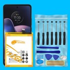 High Capacity 5100mAh Extended Slim Battery+Tool f Motorola Edge (2022) Xt2205-1