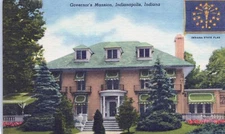 Curt Teich Linen Postcard "Governor's Mansion Indianapolis Indiana" never sent