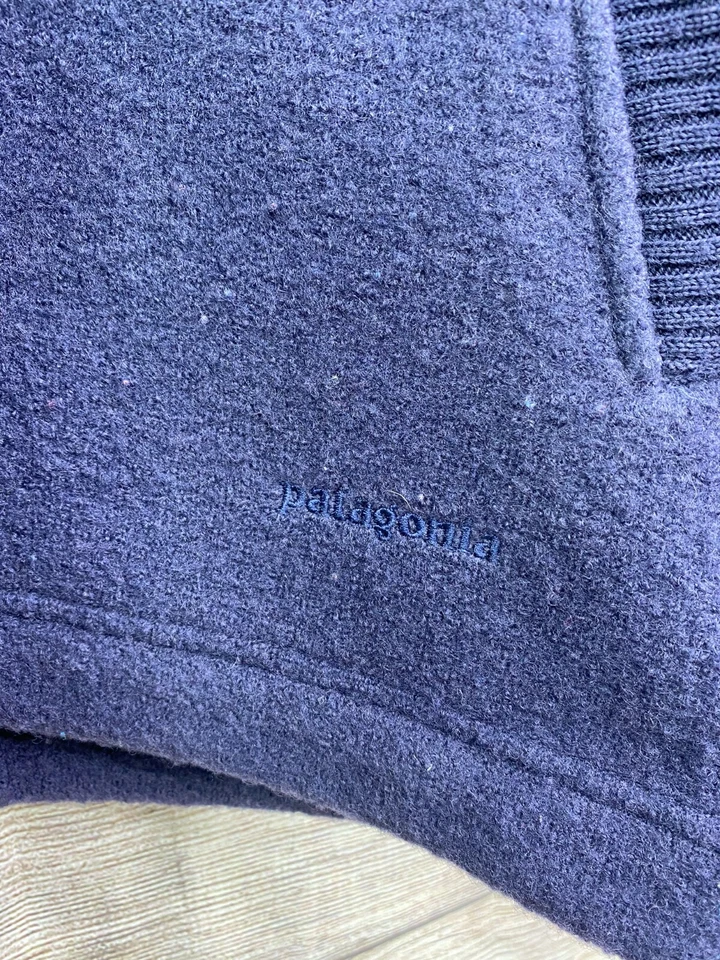 Patagonia Vintage 1/2 Zip Neck Blue Wool Pullover Sweater Jacket Men's M Z9-2 - Image 4 of 4