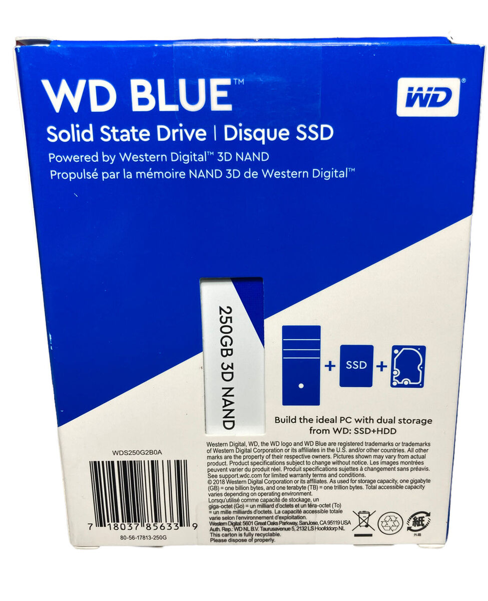 Western Digital WD Blue 250GB SSD 3D NAND SATA 2.5 Internal - NEW -Open  Box 718037856339