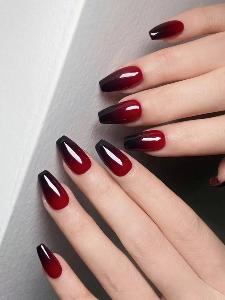 Red and store black coffin nails