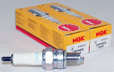 #ad Set of 2 Genuine NGK 4549 Nickel Spark Plug CR7HSA Threaded Tip $13.21