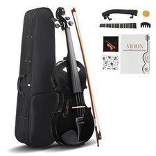 Full Size 4/4 Violin Set for Adults Beginners Students with Hard Case Black