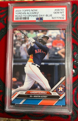Yordan Alvarez Blue #25/49 2024 Topps Now Road to Opening Day 101 Astros PSA 10