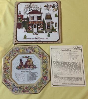 Avon Hospitality Sweets Recipe Plate - Plum Pudding - 1982