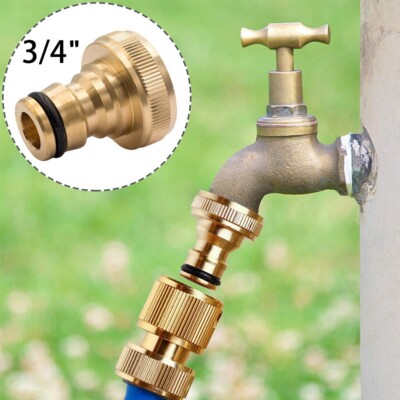 Premium Messing 3/4 Zoll Gartenhahn Stecker Wasserschlauch Adapter Schnellspanne
