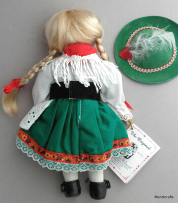 Edeltraut Hofmann Doll Porcelain 10in Germany Ethnic Dress Hang