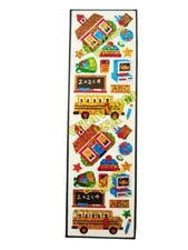 HAMBLY STUDIOS PRISMATIC STICKERS SCHOOL BUS BOOKS PENCIL LUNCH. COVINTAGE  RARE