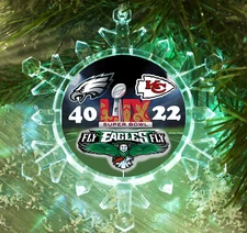 Philadelphia Eagles Super Bowl 59 Snowflake Holiday Christmas Tree Ornament