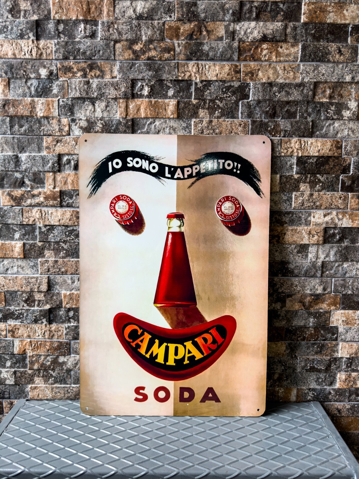 Vintage CORDIAL CAMPARI SODA  Heavy Metal Sign 24"x16" (60x40 cm)
