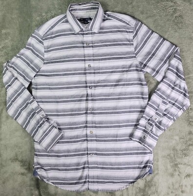Gap Button Down Shirt Small S Long Sleeve Gray Striped 