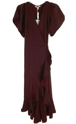 chelsea28 midi ruffle wrap dress