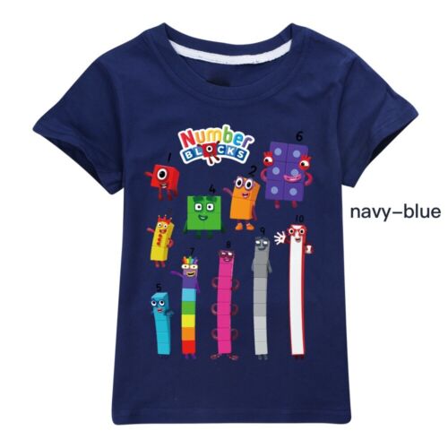 3-9 Years Kids Numberblocks T-shirt Cotton Tee Top Shirt  Summer Short Sleeve - Picture 1 of 11