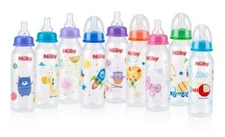 Nuby Non-Drip Standard Neck 8oz Baby Bottles - 3 Pack - Anti-Colic - New Prints