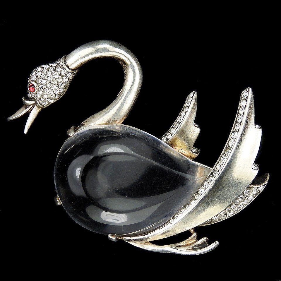 Trifari Sterling 'Alfred Philippe' Jelly Belly Swan Pin | eBay