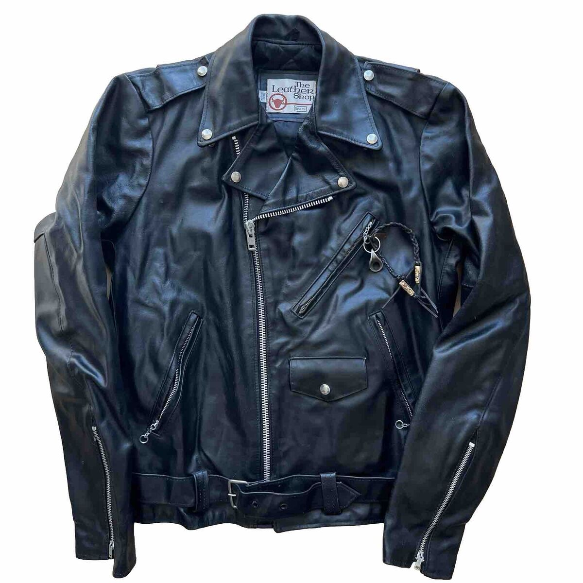 Vintage Sears Leather Shop Motorcycle Jacket 40 Tall Black Vintage Sears Leather Shop Motorcycle Jacket 40 Tall Black