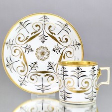 Alt Wien um 1807: Dessin Tasse, Kaffeetasse, cabinet cup, Schwarz Gold