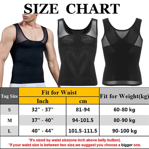 Men Slimming Body Shapewear Gynecomastia Compression Vest Zip Up Shirt Tank Tops - Picture 20 of 24