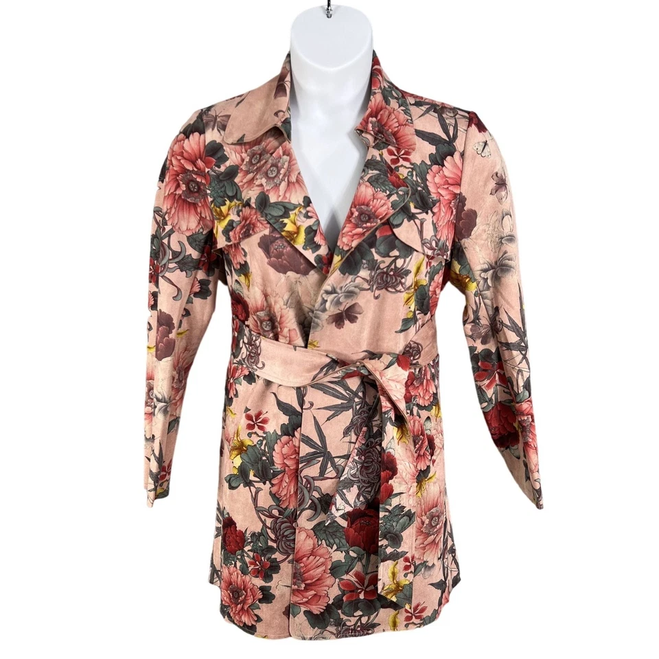 Solitario Nuevo con Etiquetas Anthropologie Mujer M Imitación Gamuza Cinturón Floral Chaqueta Kimono Boho