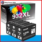 3PK 932 Ink Cartridge Work With Officejet 6100 7610 Printer
