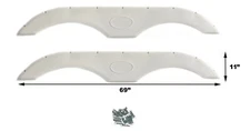 Pair of Tandem Trailer Fender Skirt In White For RVs Campers And Travel Trailers
